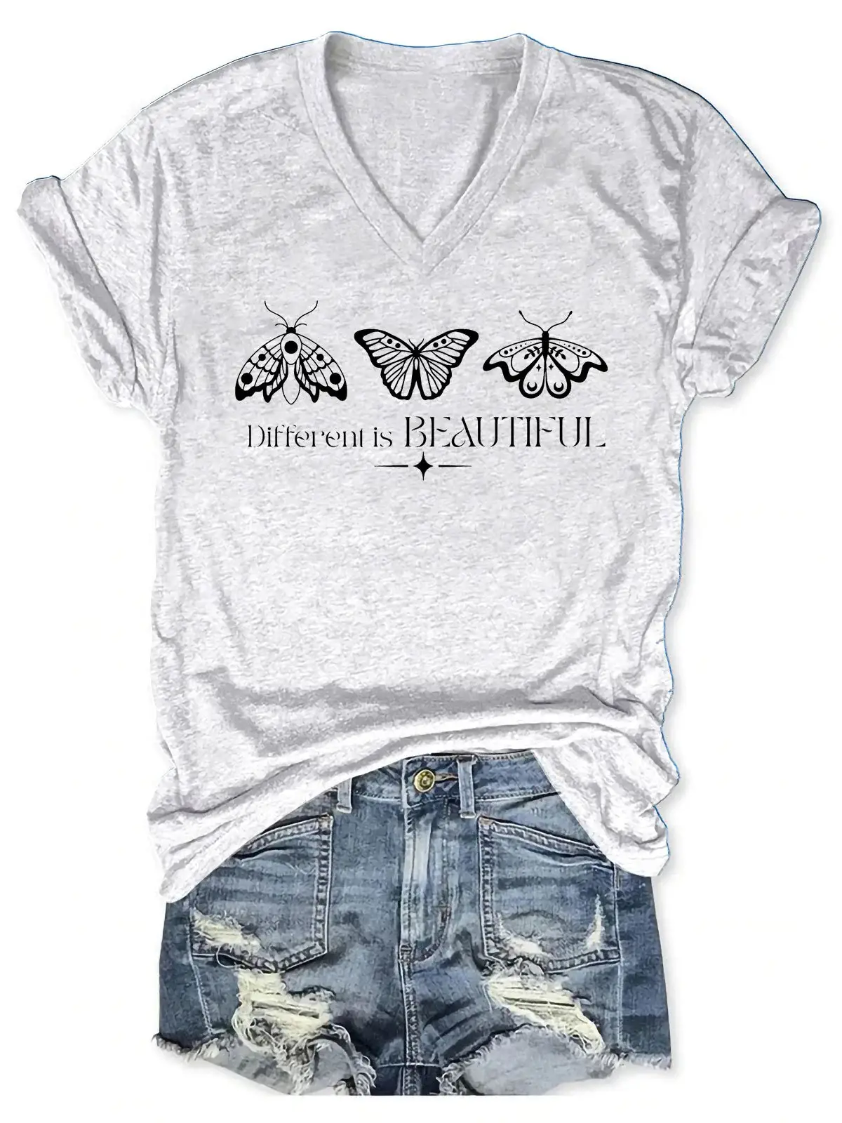 Women's Beautiful Butterfly Print Casual  T-shirt