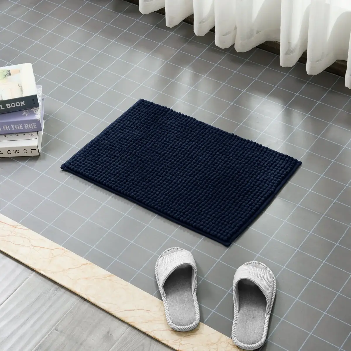 Subrtex Luxury Chenille Bath Rugs Soft Bathroom Mats