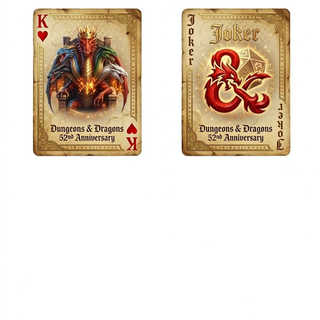 Dungeons & Dragons 52nd Anniversary Commemorative Playing Cards!