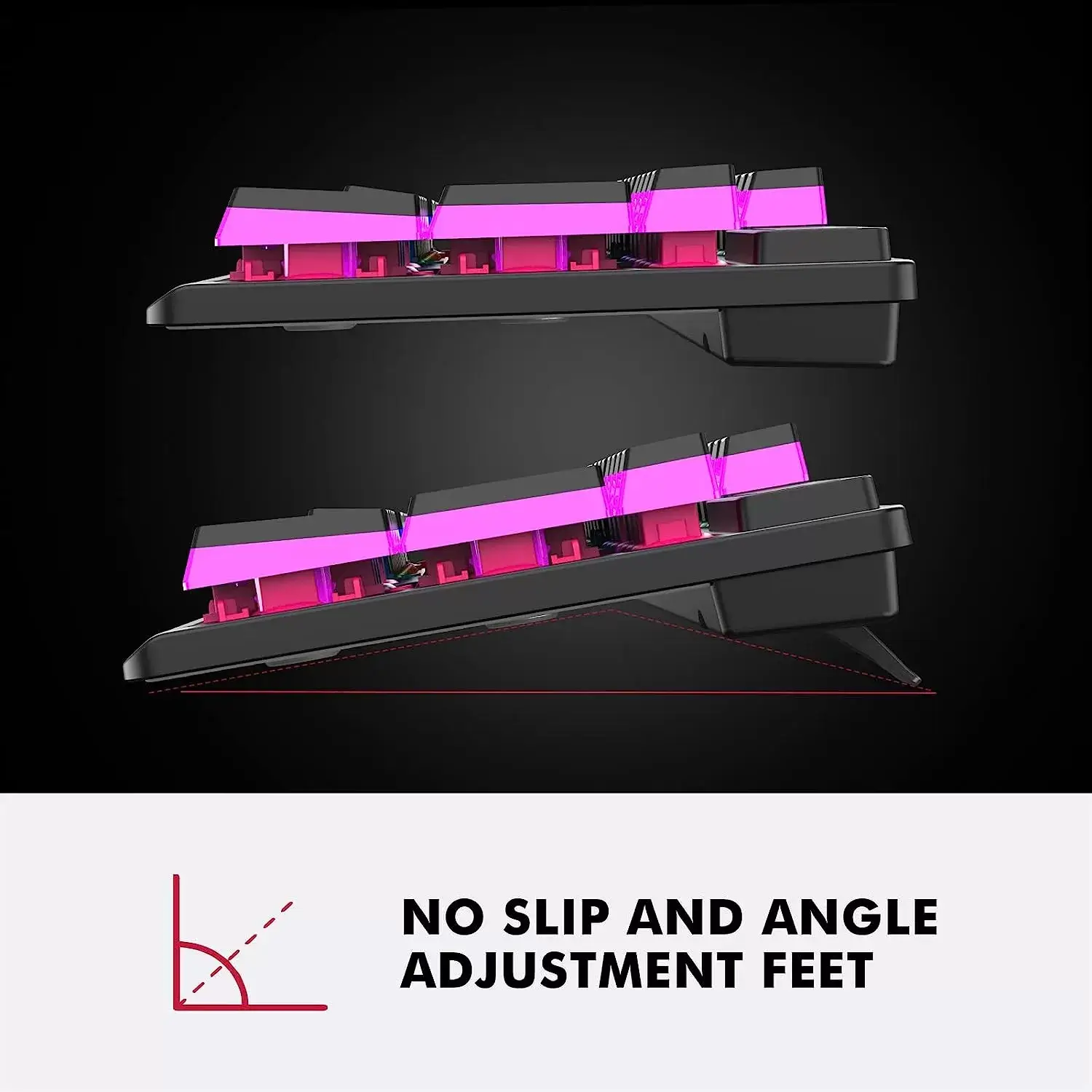 NPET K10 Wired Gaming Keyboard, LED Backlit, Spill-Resistant Design, Multimedia Keys, Quiet Silent USB Membrane Keyboard for Desktop, Computer, PC (Black)