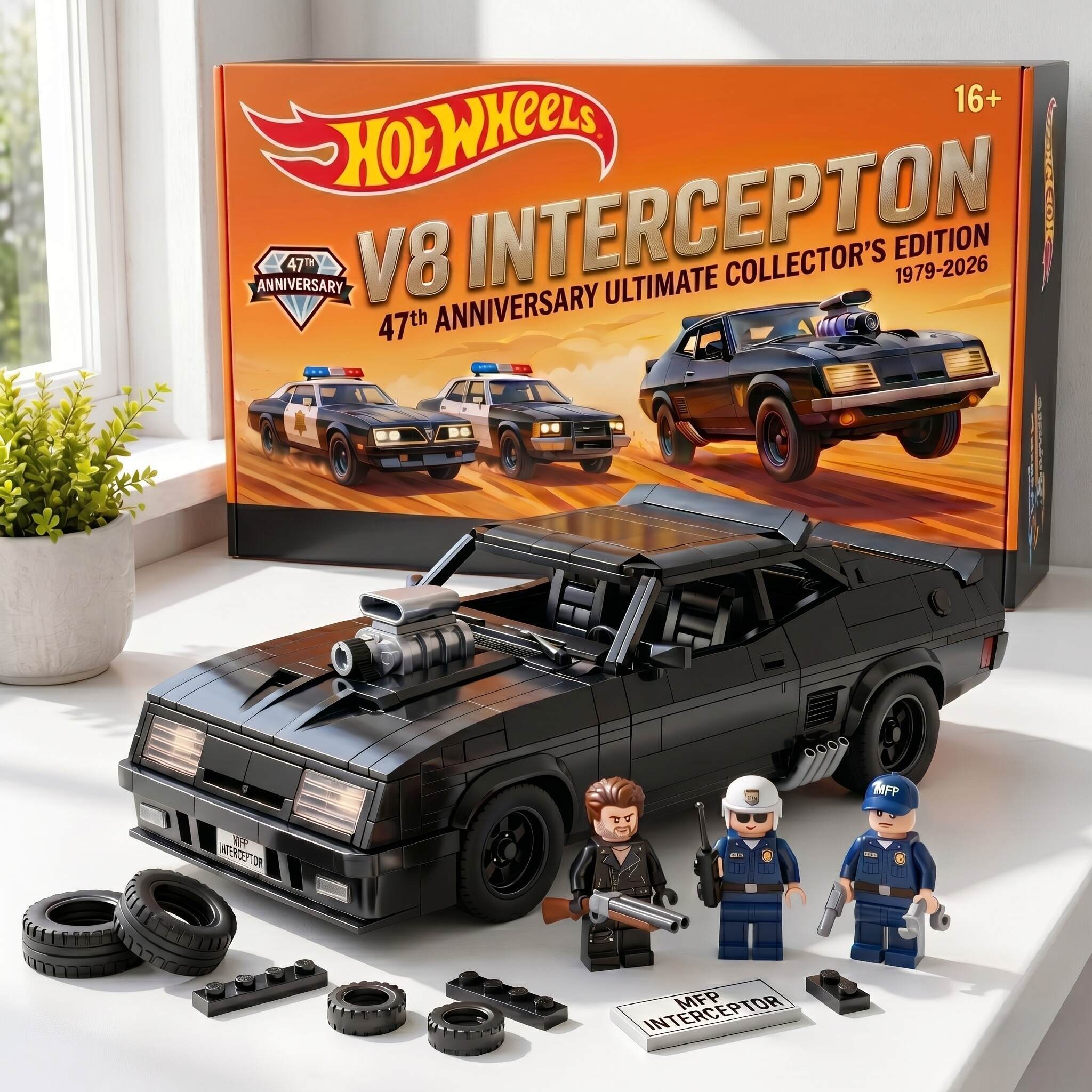Hot Wheels Mad Max V8 Interceptor 47th Anniversary Ultimate Collector's Edition Building Set