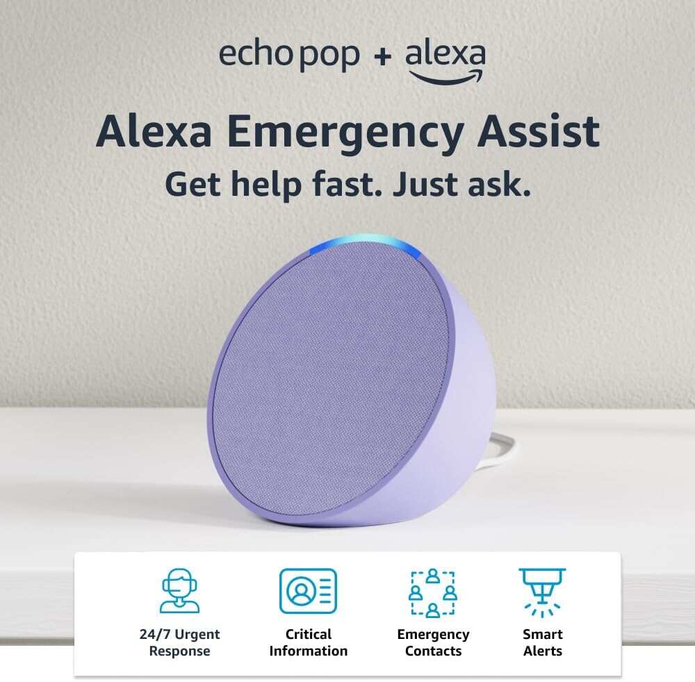 Amazon Echo Pop | Full sound compact smart speaker with Alexa | Charcoal