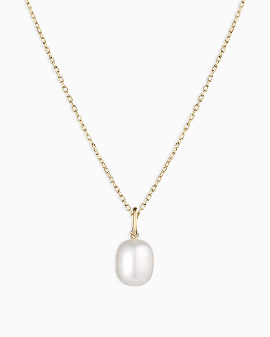 14k Gold Pearl Charm Necklace