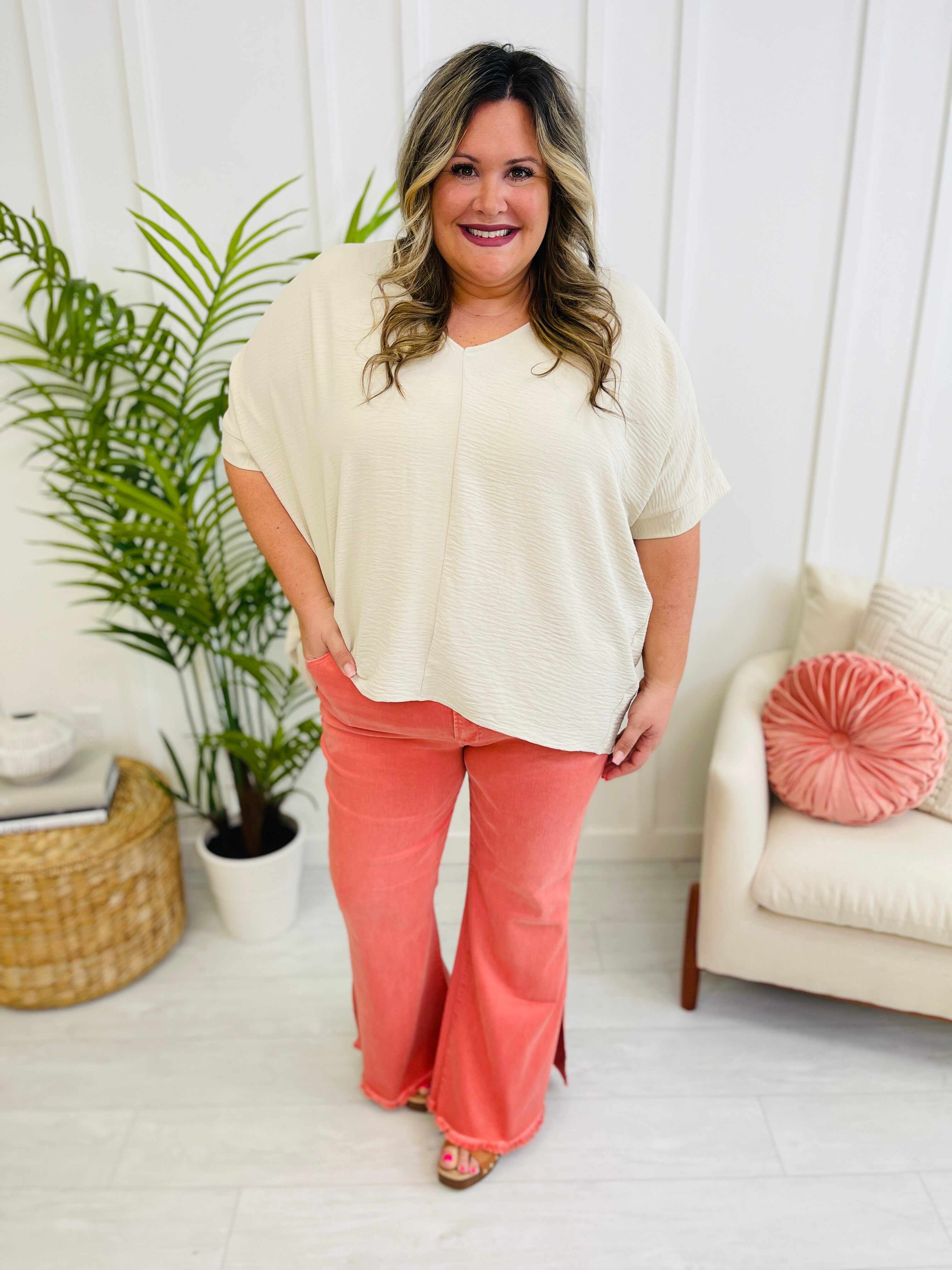 Risen REG/CURVY You're a Peach Flare Jeans