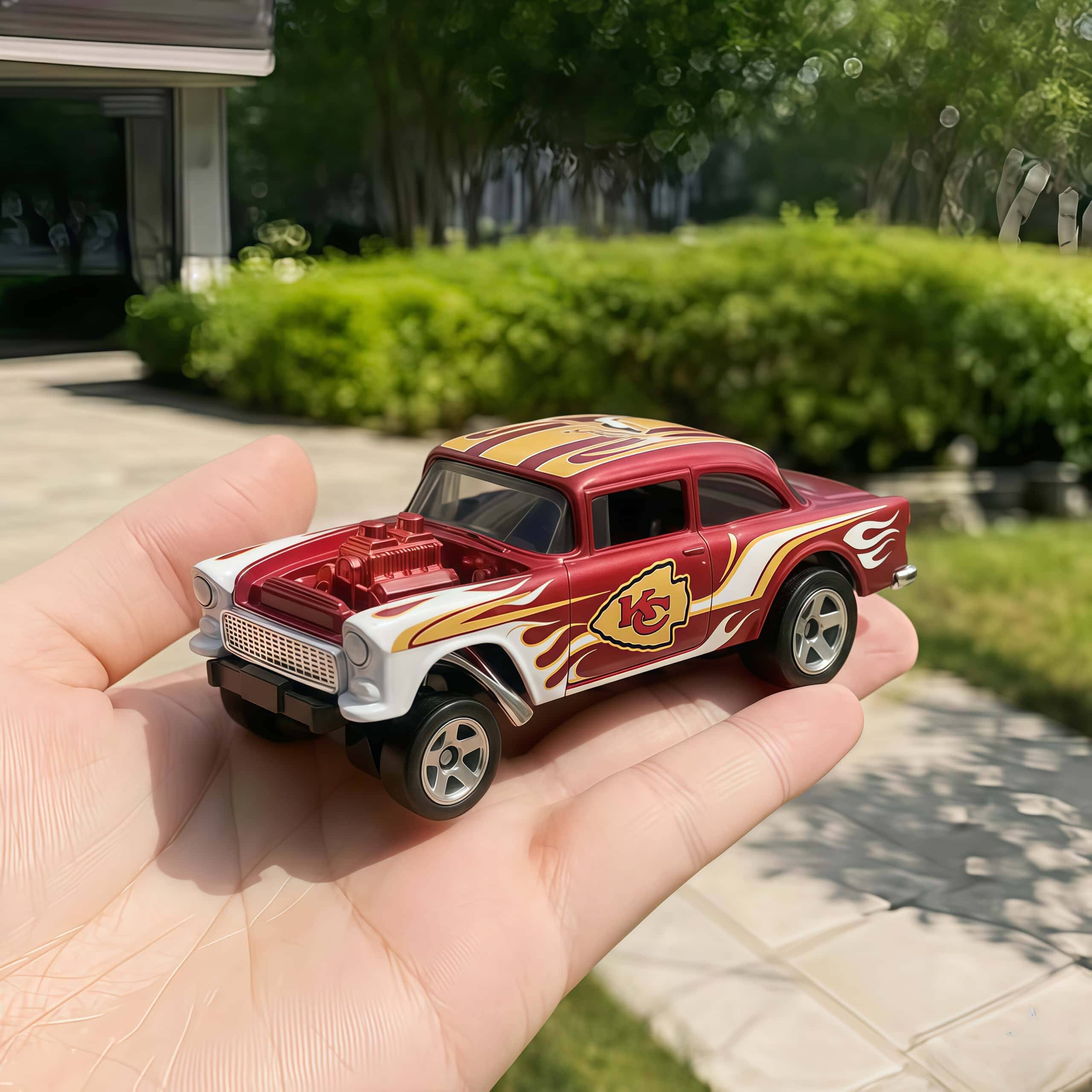 Hot Wheels Kansas City Chiefs 63th Anniversary '55 Chevy Bel Air Gasser