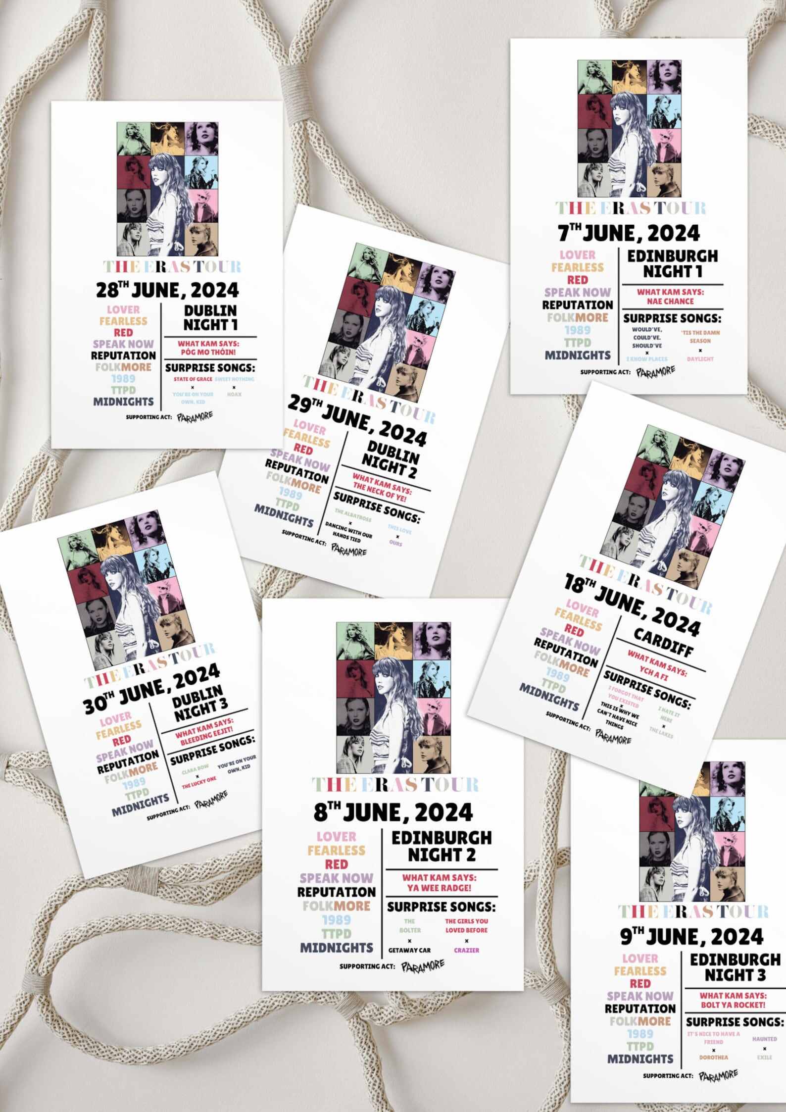 Taylor Eras Tour Postcard Concert Memorabilia-The European Leg!