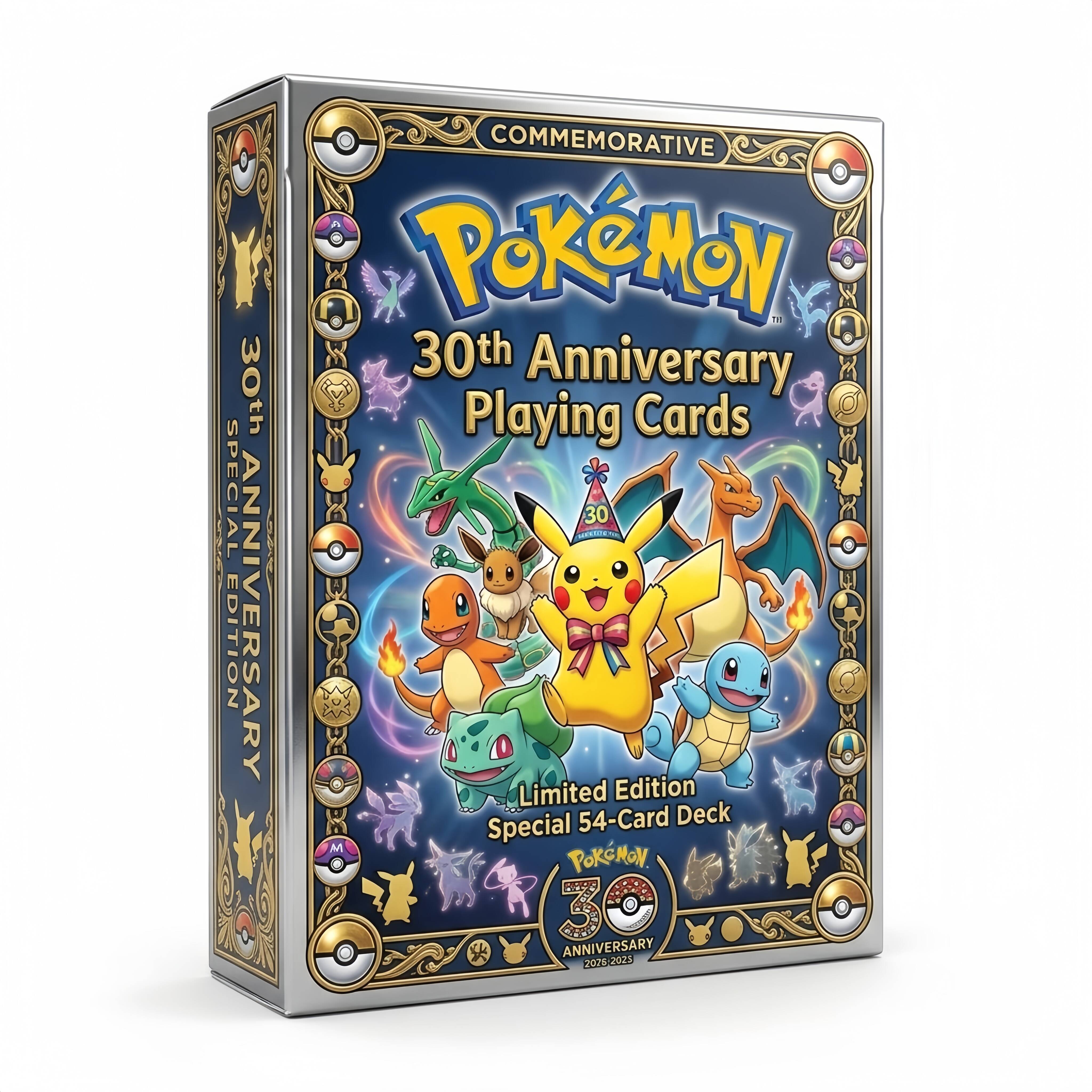 Pokémon 30th Anniversary Commemorative Edition Playing Cards—54 CARDS