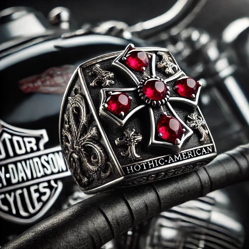 Gothic Cross and Skull Ring