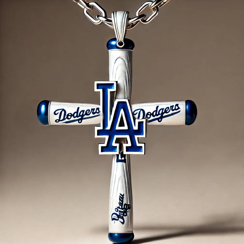 Baseball Team Bat Cross Pendant