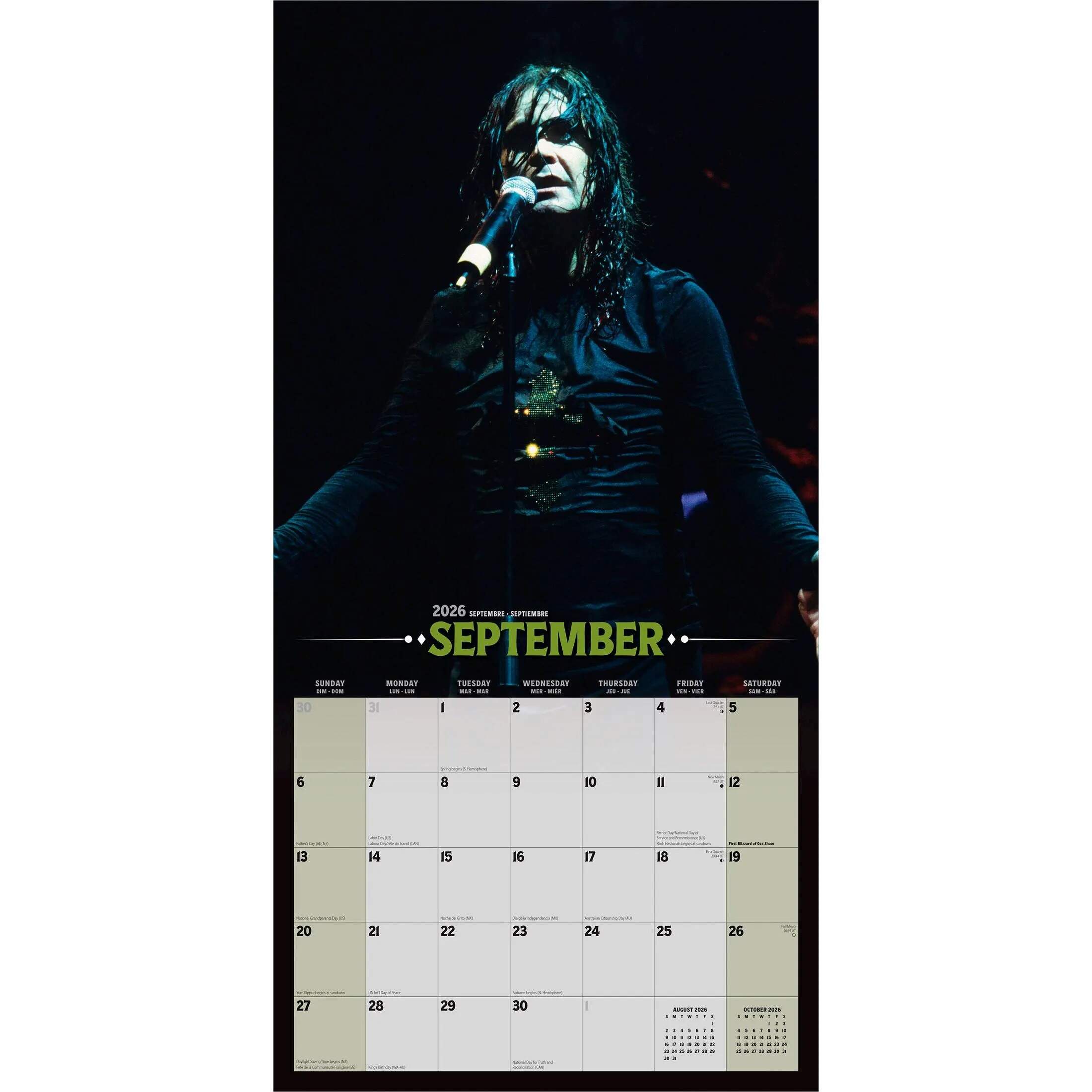 ⚡ Ozzy Osbourne 2026 Official Calendar – The Prince of Darkness Returns.