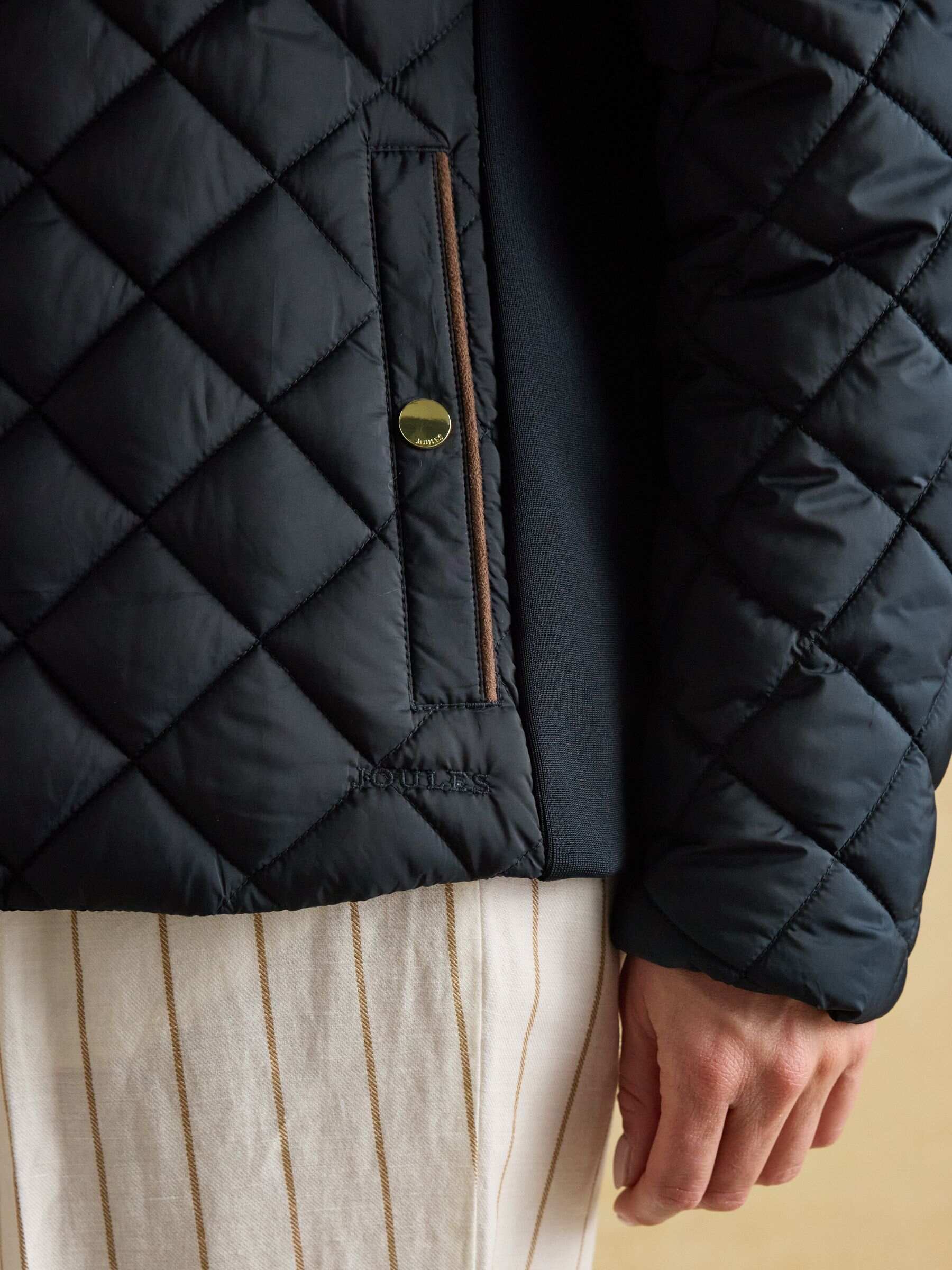 Braemar Luxe Navy Blue Showerproof Diamond Quilted Coat