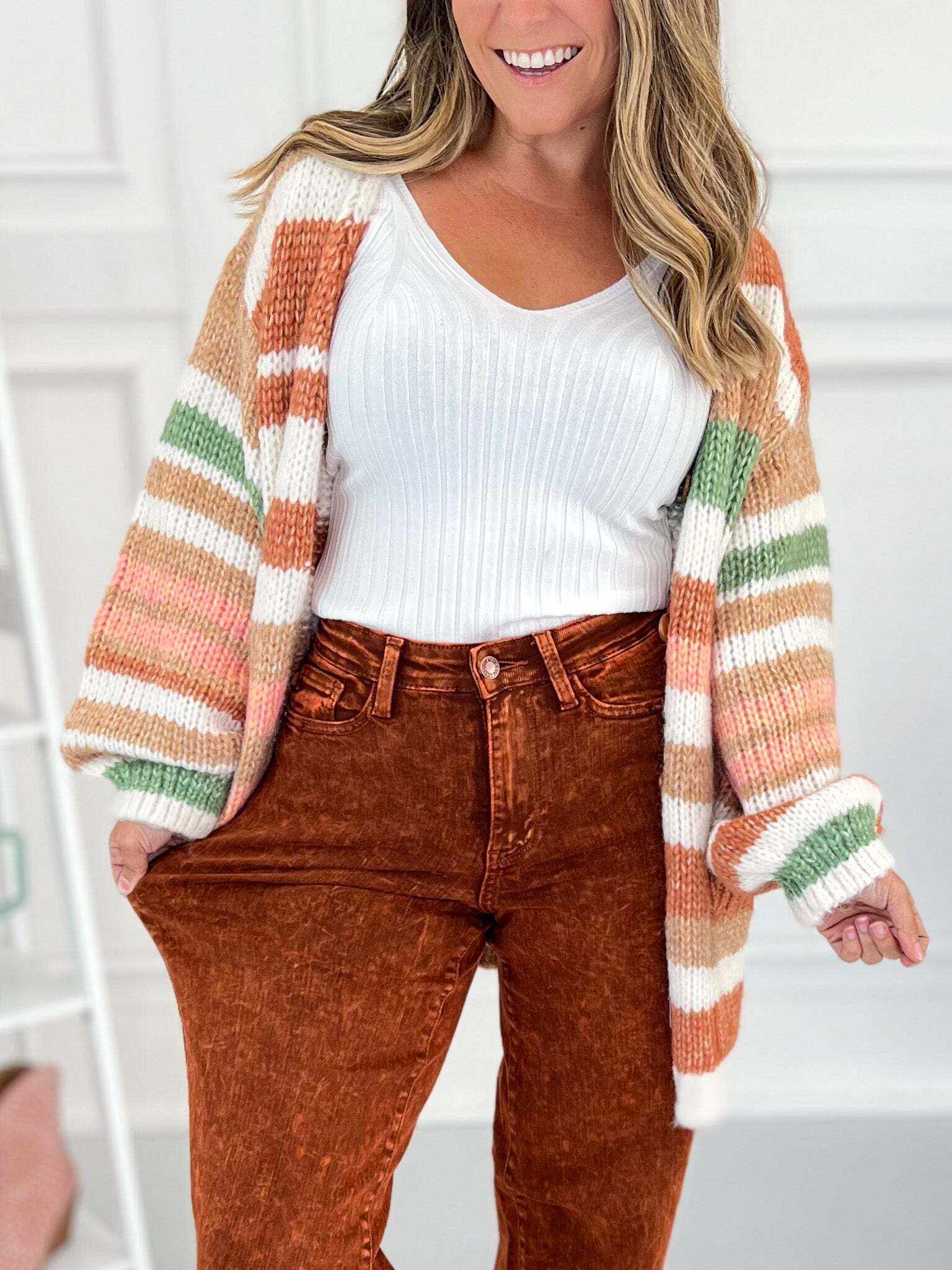 Christmas - Pumpkin Spice Dyed Retro Wide Leg Jeans- Final Sale