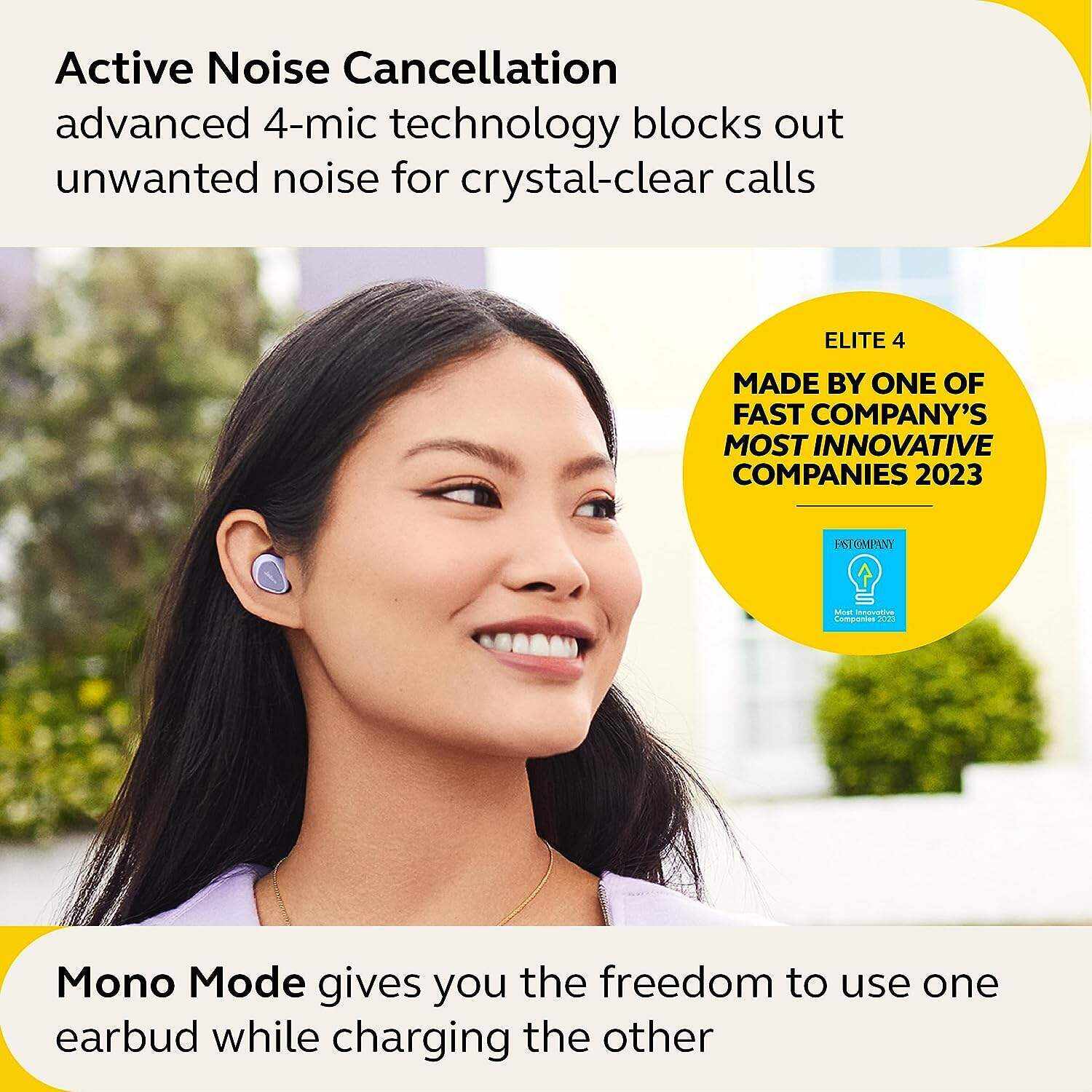 Jabra Elite 10 True Wireless Earbuds – Advanced Active Noise Cancelling Earbuds with Next-Level Dolby Atmos Surround Sound –All-Day Comfort, Multipoint Bluetooth, Wireless Charging – Cream