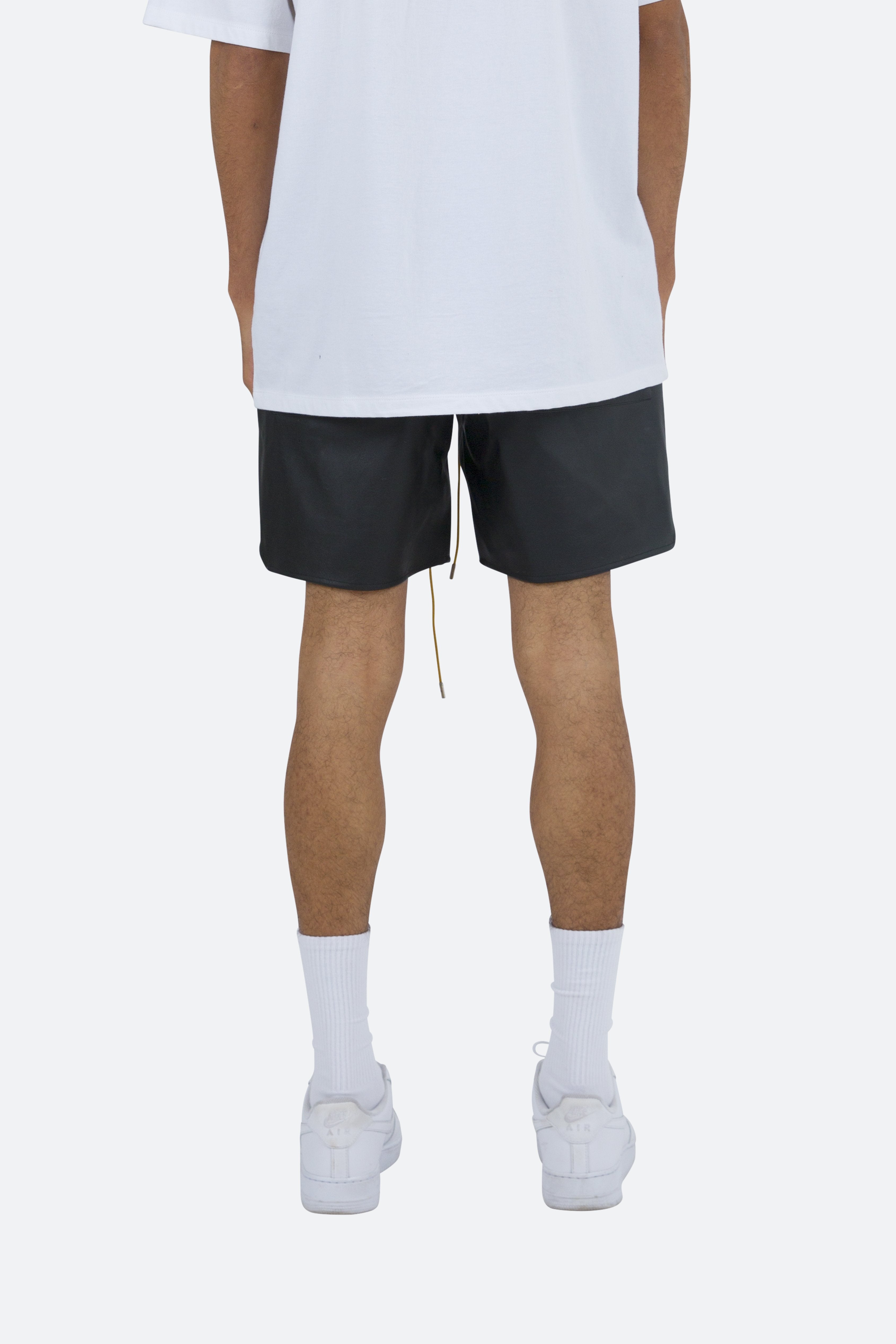 Leather Basketball Shorts - Black