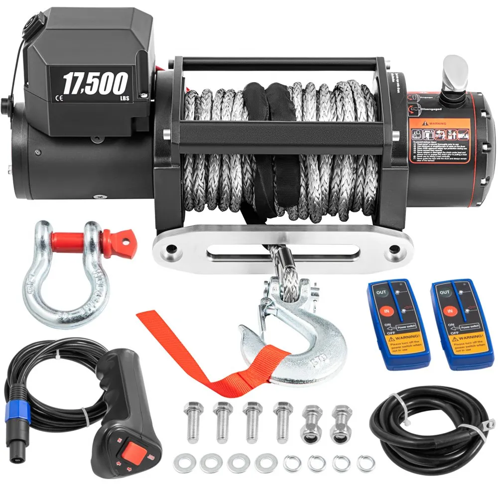 Electric Winch, 18,000 lb, 12V DC Truck Winch with Φ7/16 in x 85 ft Steel Cable Roller Fairlead Wireless & Wired Remote Control, IP55 Waterproof for Towing Off-Road SUV Jeep Truck Trailer Boat