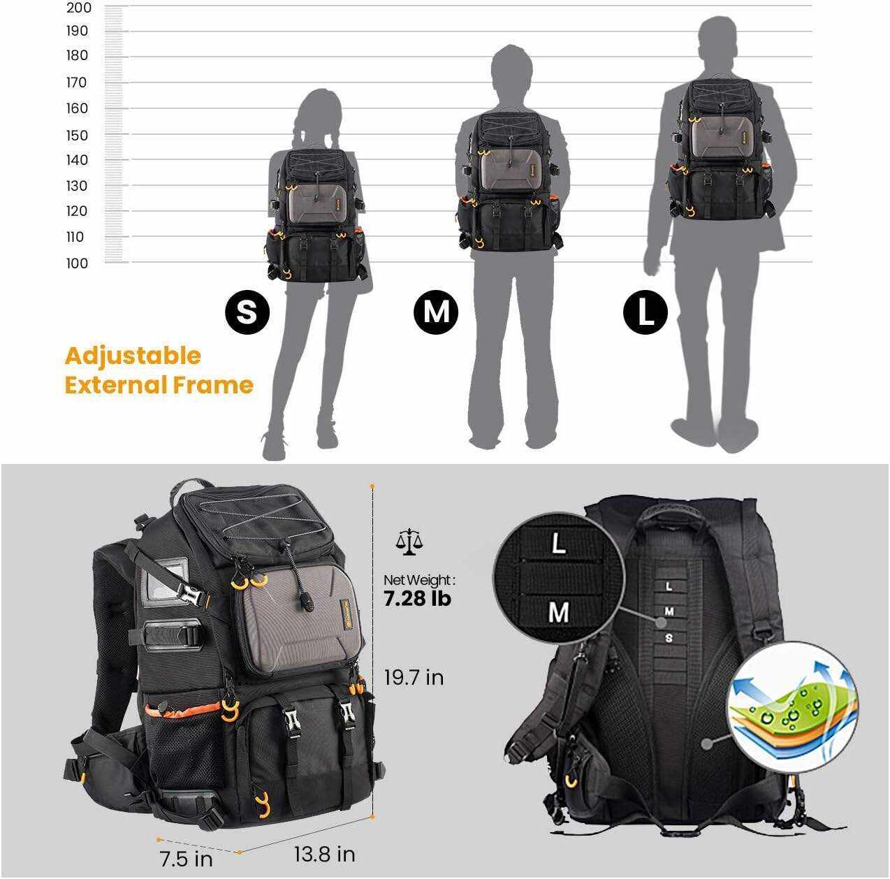 TARION Pro 2 Bags in 1 Camera Backpack Large with 15.6