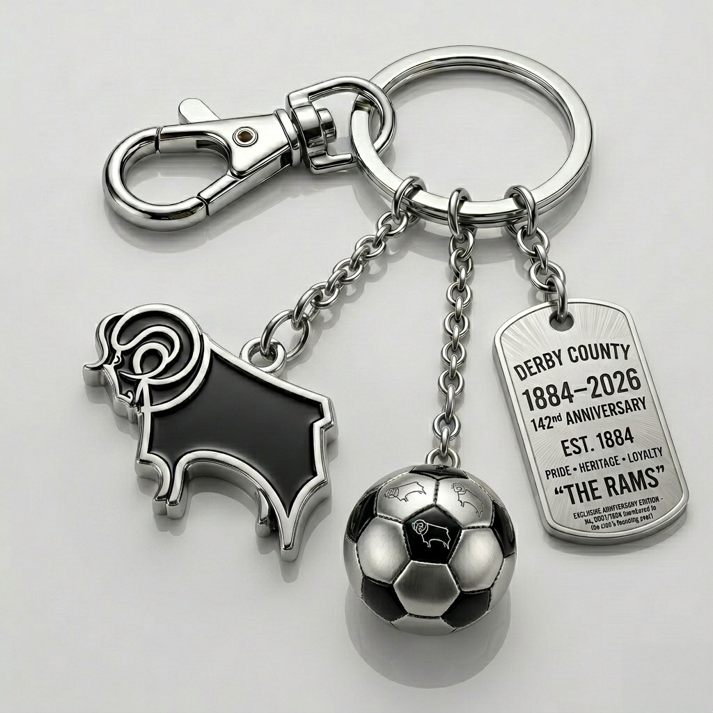 Derby County 142nd Anniversary Keychain
