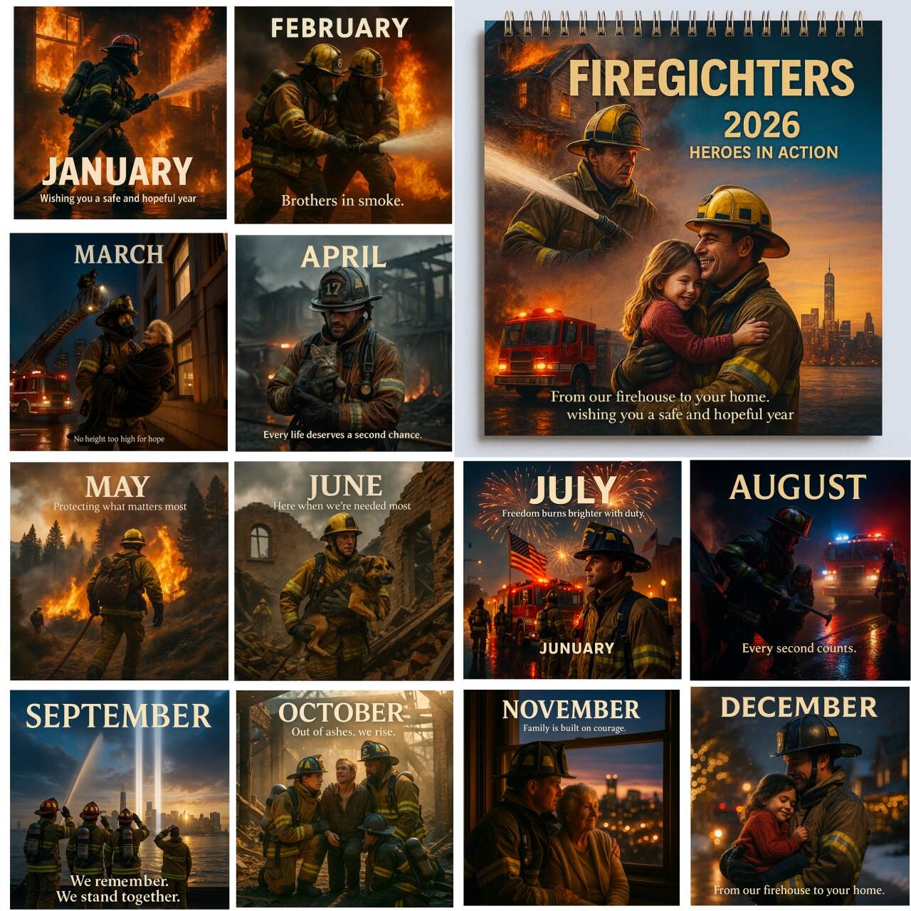 Firefighters 2026 Calendar: A Year of Gentle Guardianship