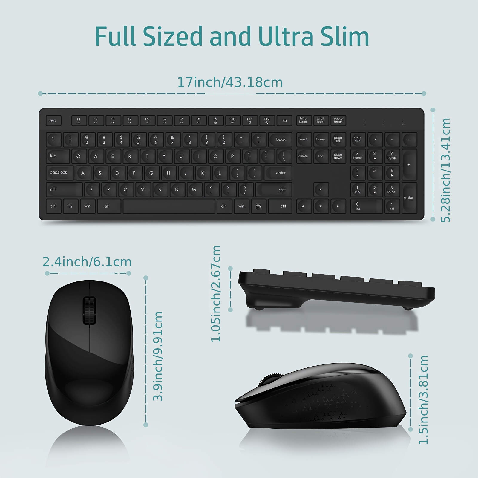 Wireless Keyboard And Mouse Set Business Office Typing Home Splash Resistant Light Sound Thin And Light Portable Durable Peripheral Keyboard And Mouse Laptop Desktop Universal [Cost-effective] Wireless Set