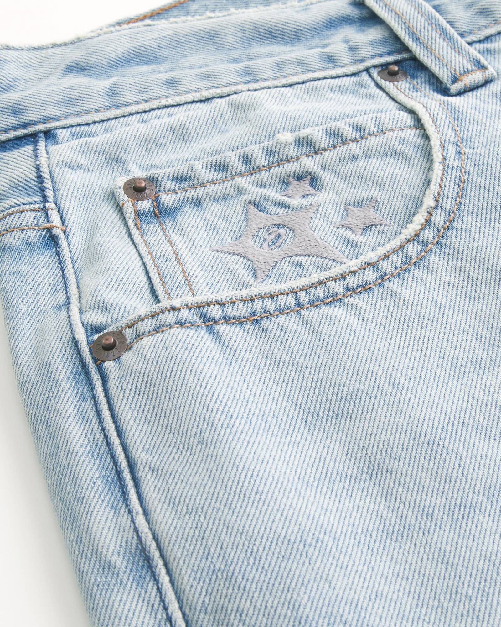 Washed Black Baggy Denim Shorts
