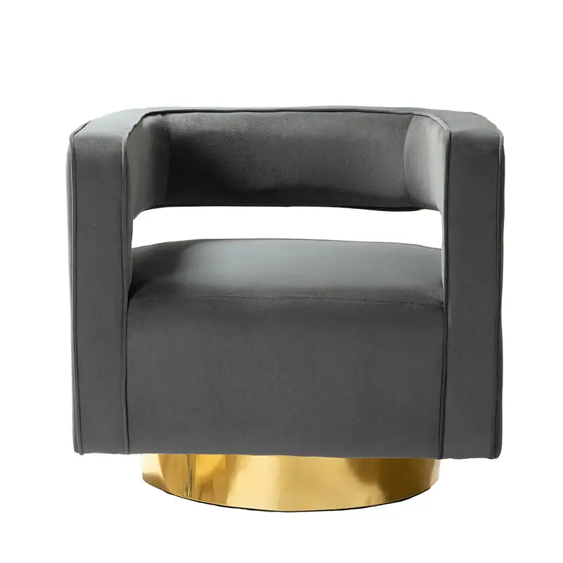 Agata Velvet Swivel Barrel Armchair