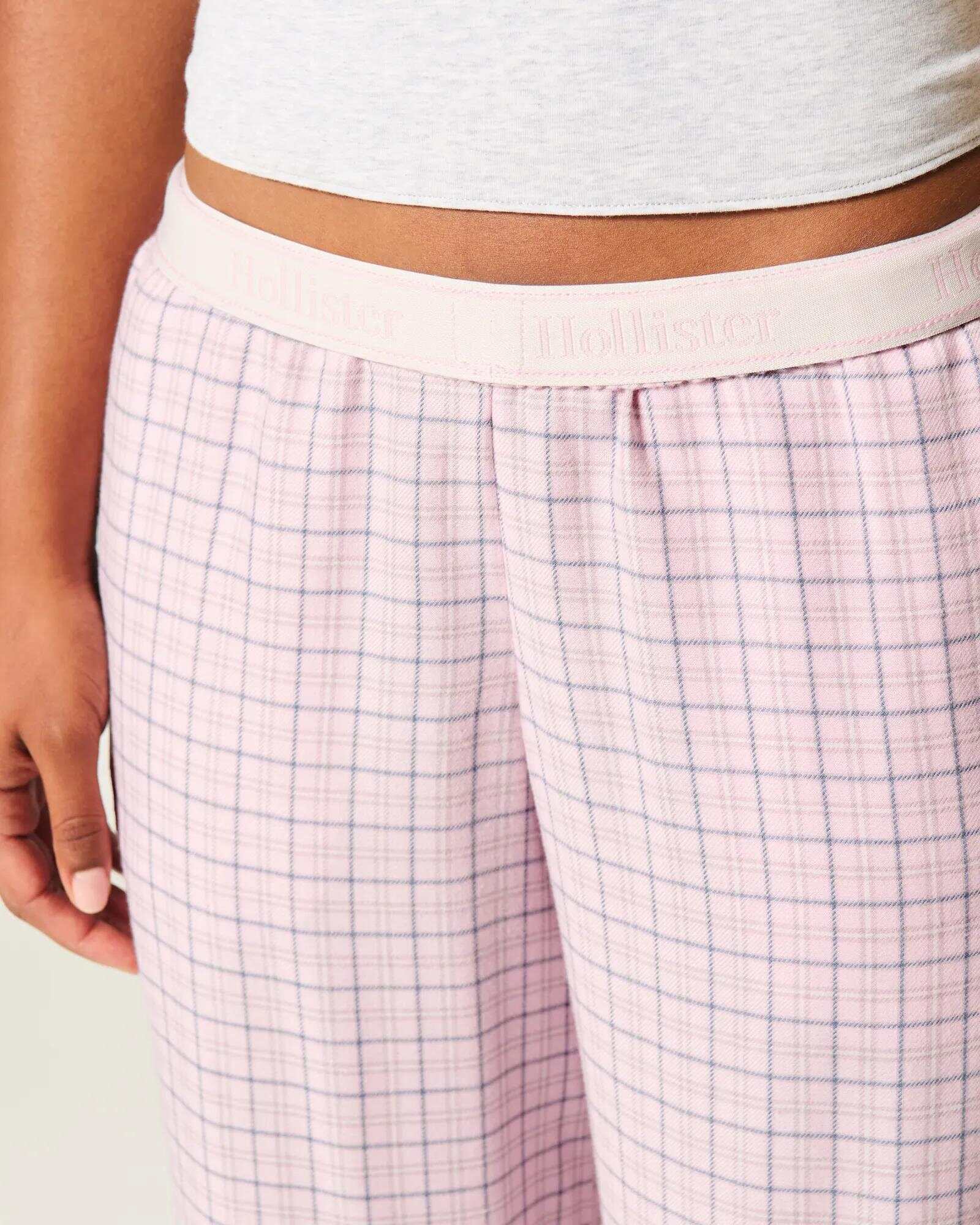 Number Graphic Baggy Flannel Pants