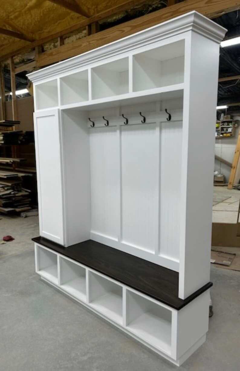 DALLAS 4 section hall tree with bench and coat rack