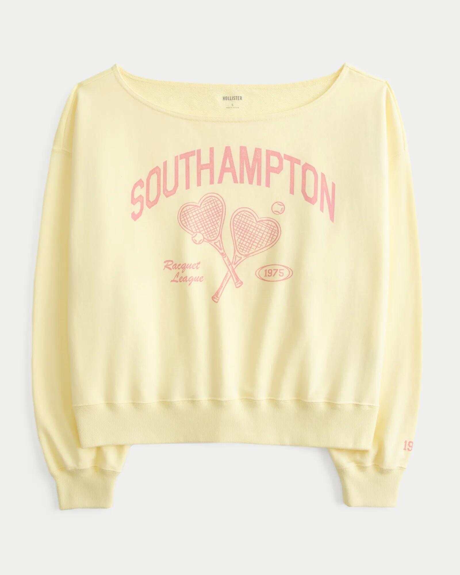 Easy Off-the-Shoulder Connecticut Graphic Sweatshirt