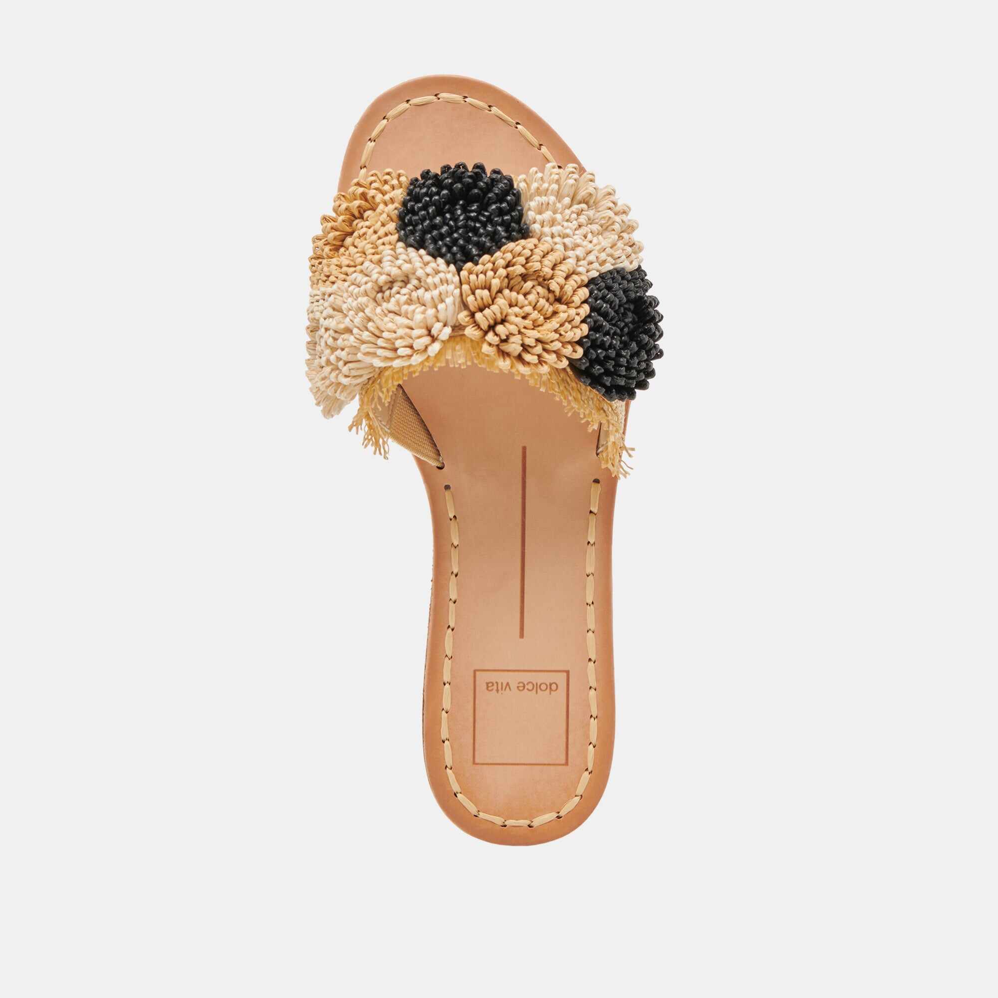DANELA SANDALS BLACK NATURAL RAFFIA