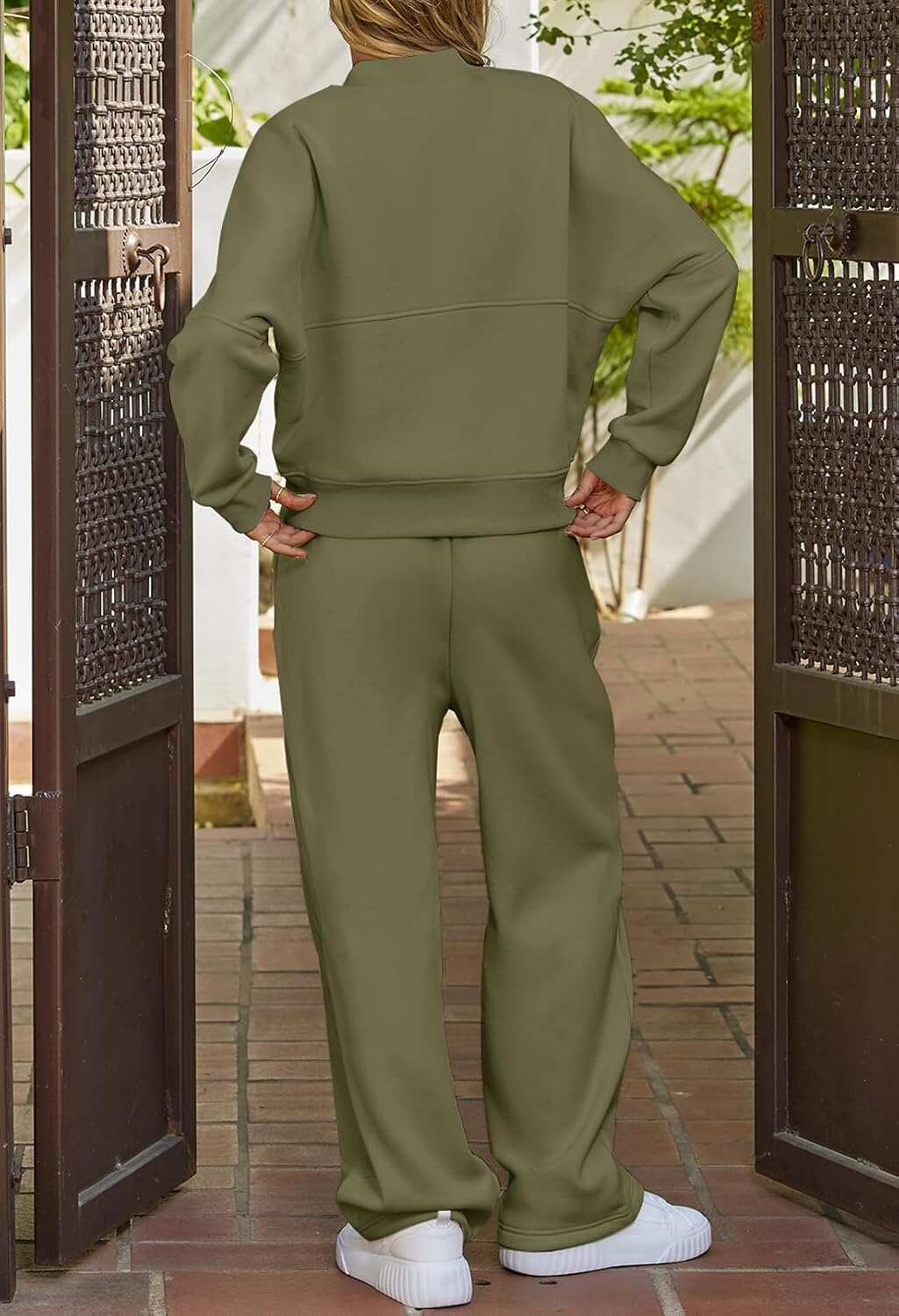Spring Sale🔥Women's Fall 2 Piece Sweatsuits Set Long Sleeve Zip Up Sweatshirt Wide Leg Sweatpants Lounge Sets