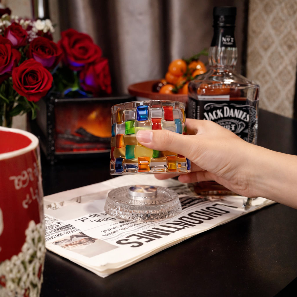 🌈🌈🌈MosaicSpin Rotating Drink Glasses