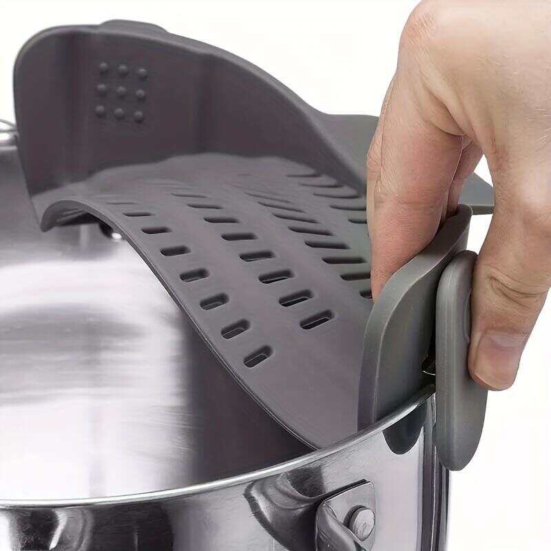 1pc Adjustable Silicone Clip-On Strainer,Pot Strainer And Pasta Strainer,Vegetable & Fruit Drainage Basket,The Perfect Kitchen Accessory For Pots, Pans, And Bowls!