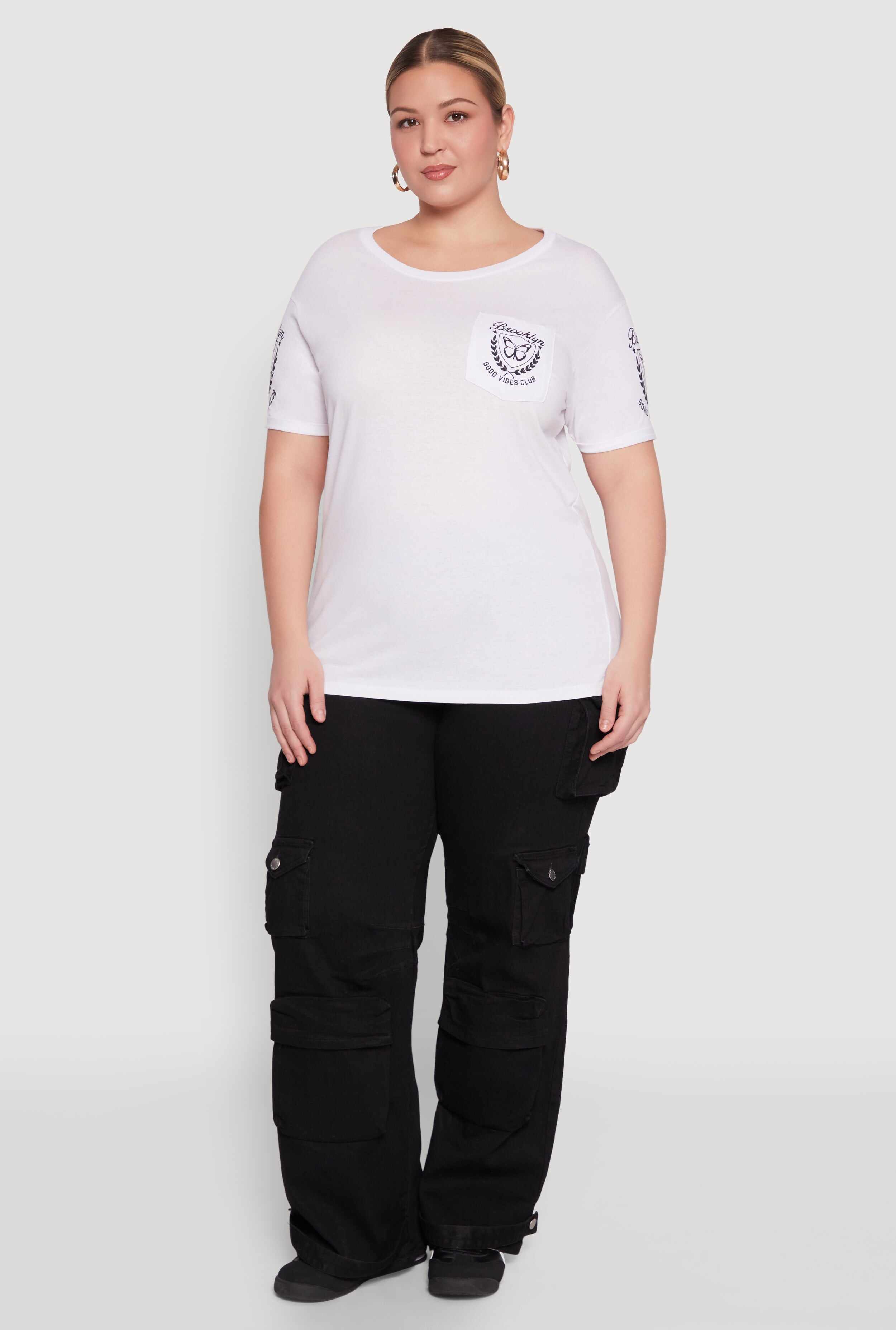 Plus Size Brooklyn Butterfly Good Vibes Club Graphic Tee