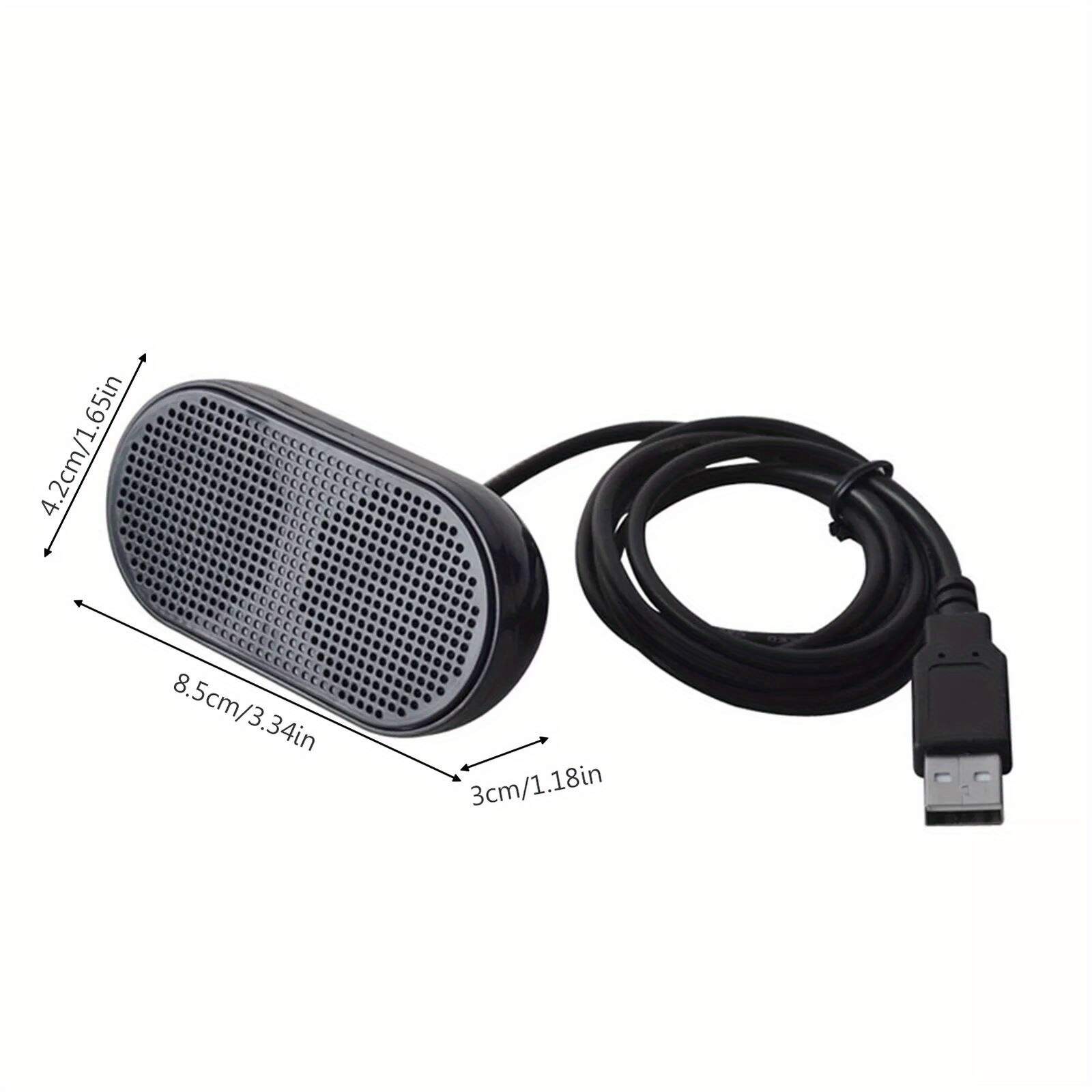 Portable USB Computer Speaker with 3D Surround Sound - Plug & Play Compact Design, USB-Powered (5V) for Laptop, PC, PS4 - No Battery Needed, Durable ABS Construction, Laptop Accessory, Minimalist Speaker, Perforated Grille