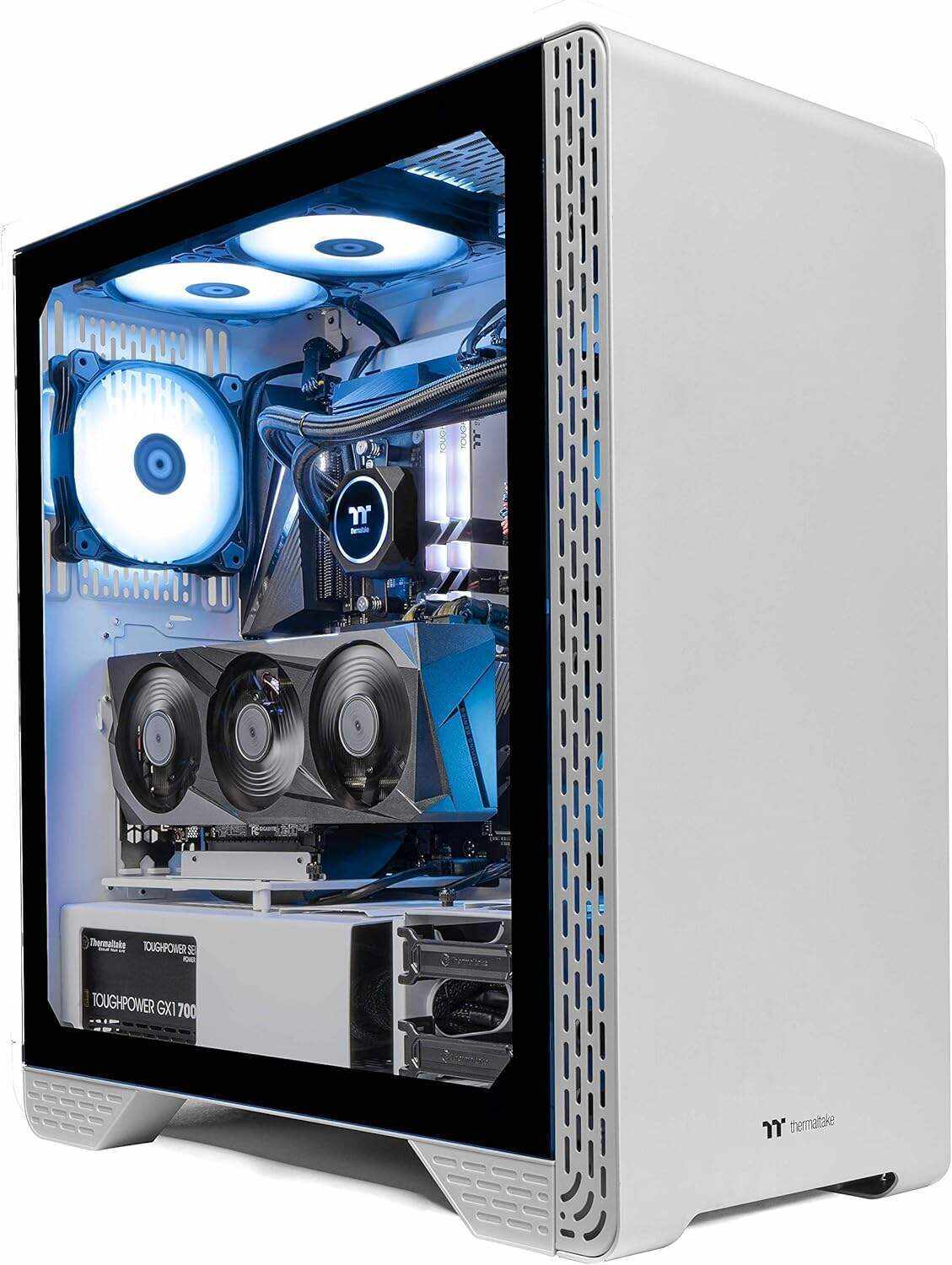 Thermaltake Frostbite 380 Gaming Desktop (AMD RyzenTM 7 5800X 8-core, ToughRam RGB DDR4 3600Mhz 32GB Memory, NVIDIA® GeForce RTXTM 3080, 1TB NVMe M.2, Win10 Home) D3FB-B550-380-LCS