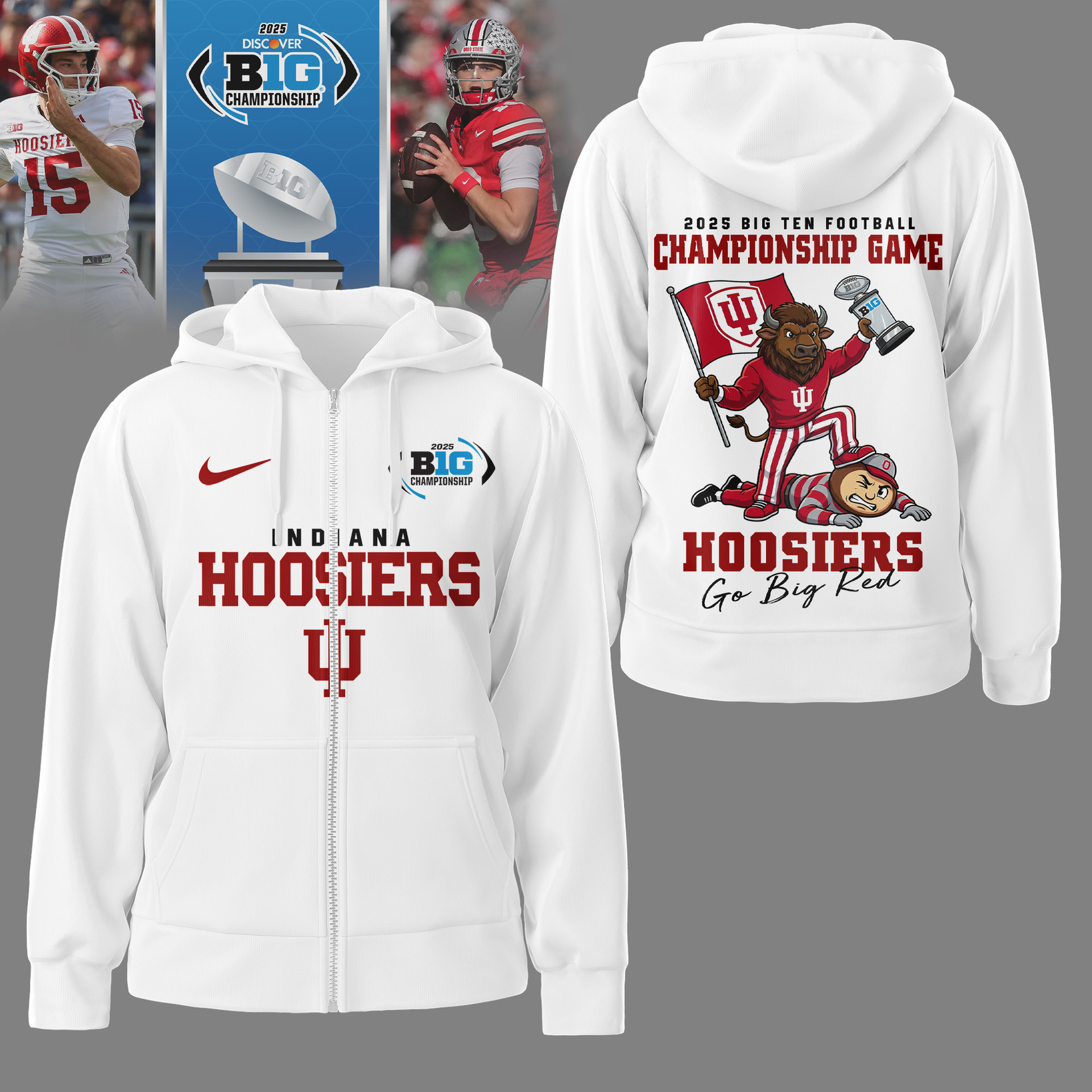 Indiana Hoosiers | Premium NCAA 2025 Big Ten Football Championship Game 3D Shirt NY
