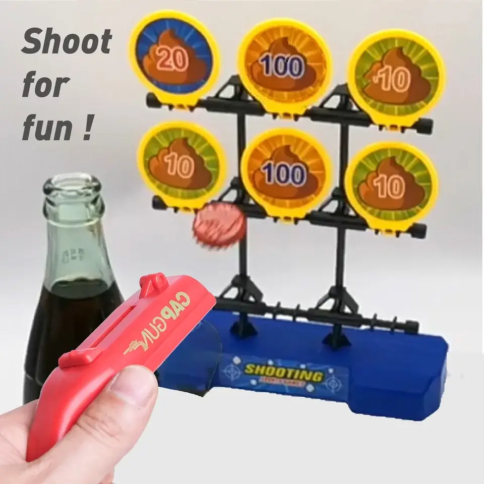 3PC Cap Gun Shooting Bottle Opener-Launches Caps for World Cup Parties, BBQs Adult Gatherings, Fun Gadget for Sports Events