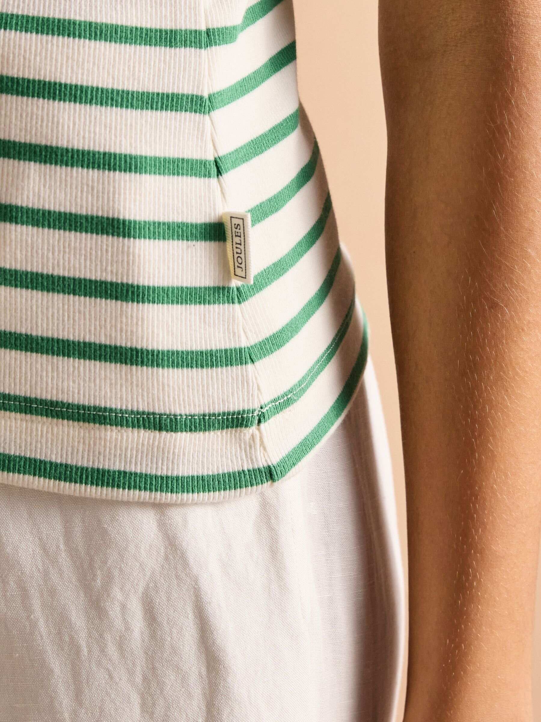 Sofia Green Stripe Ribbed Vest