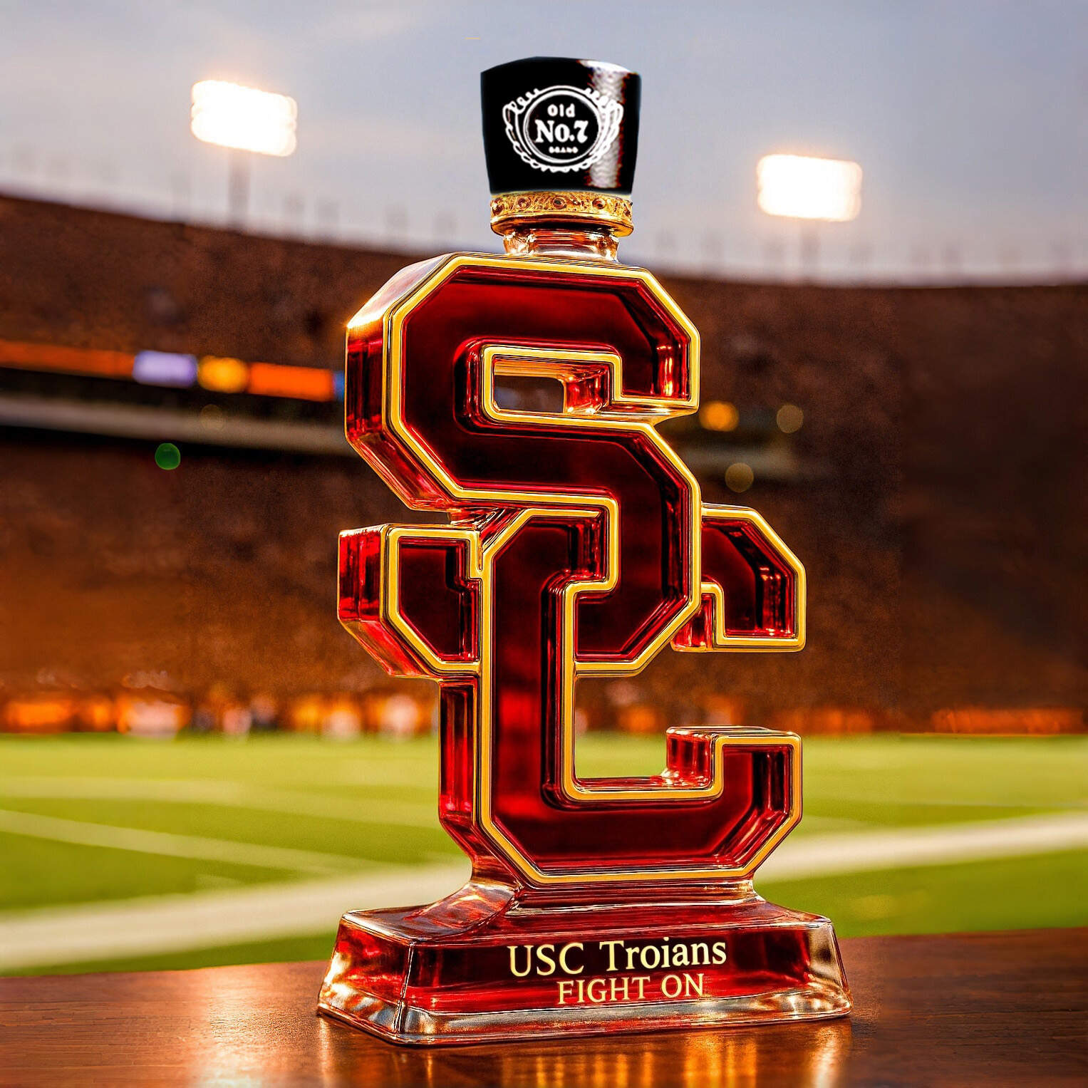 USC Trojans Whiskey Bottle