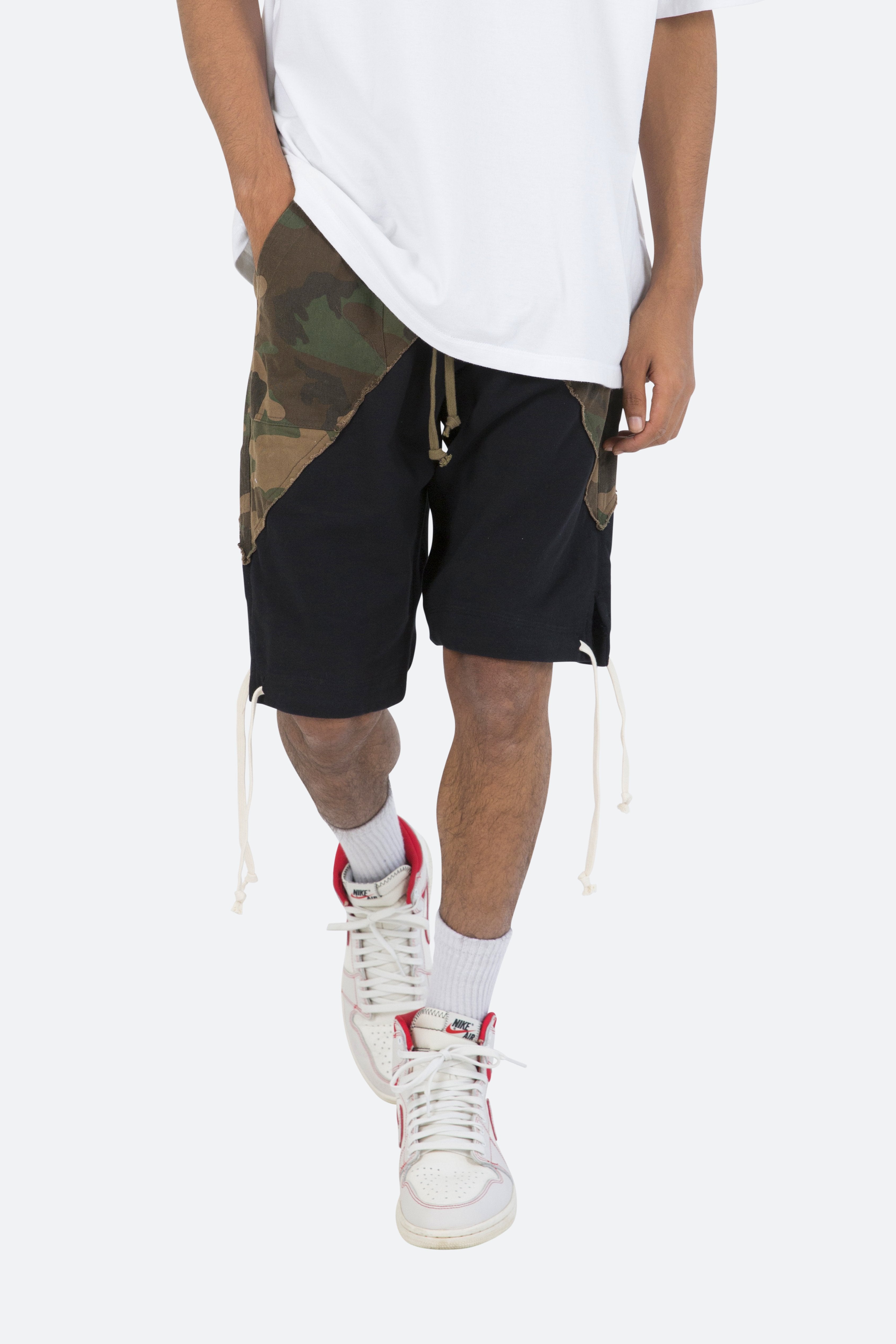 Paneled Sweatshorts - Camo/Black