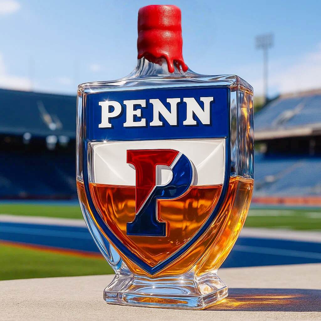 Penn Quakers Whiskey Bottle