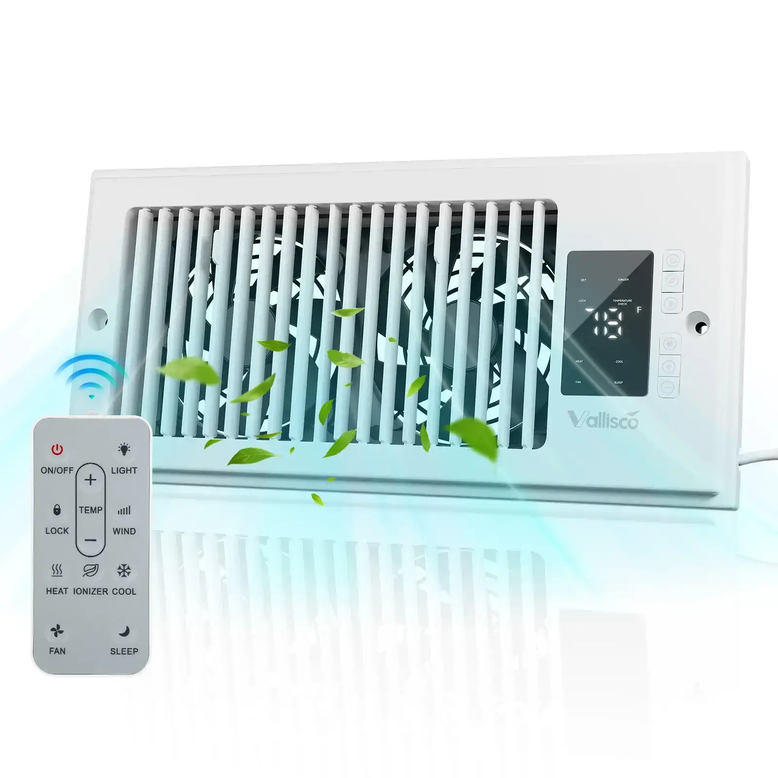 Register Booster Fan for 4” x 10” Vents - 10-Speed Remote Control