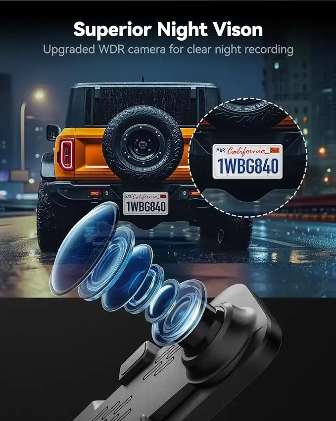 12 Inch Smart Rearview Mirror Dash Cam, 4K Front & Rear Dual Camera with Backup Camera, 5.8GHz WiFi, Night Vision, GPS & 32GB Card for Car & Truck