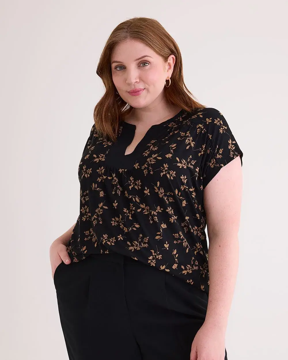 Responsible, Scoop-Neck Top with Stitching Details