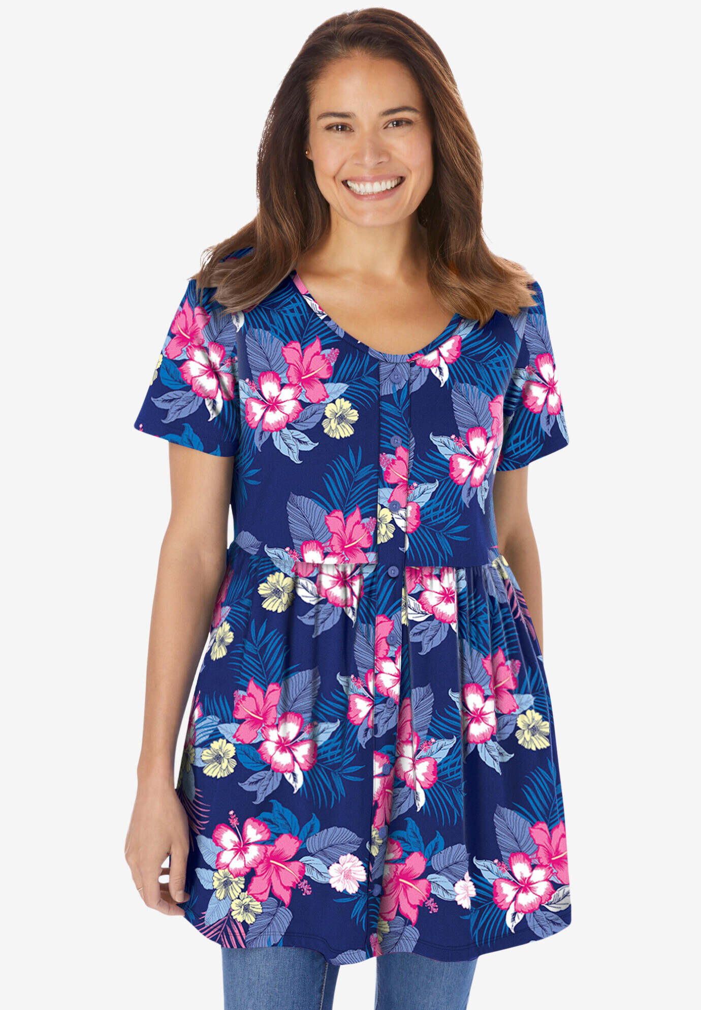 Short-Sleeve Empire Waist Tunic