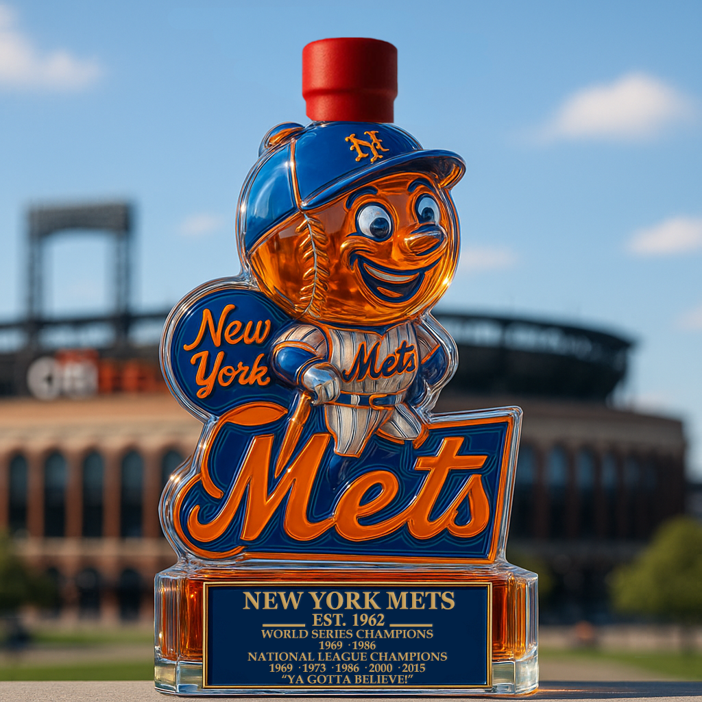 New York Mets Glory Whiskey Bottle
