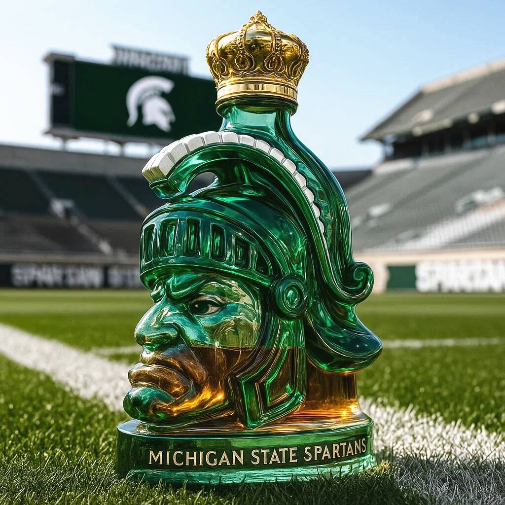 Michigan State Spartans Whiskey Bottle