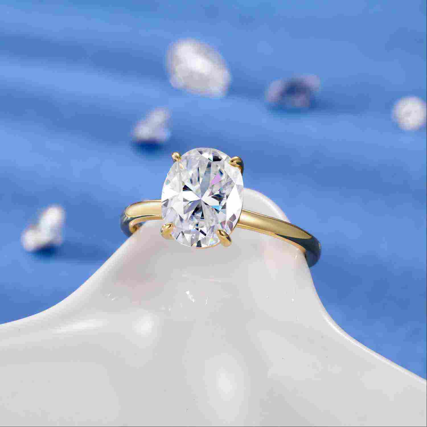 (Valentine's Gift) S925 Oval Cut Moissanite Engagement Ring For Her