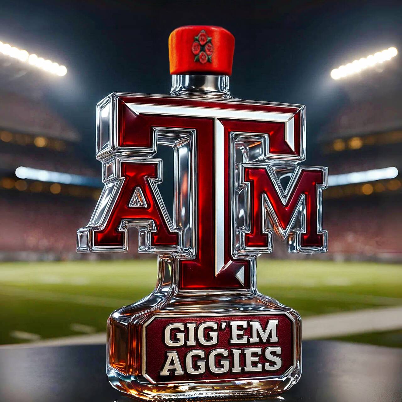 Texas A&M Aggies Whiskey Bottle