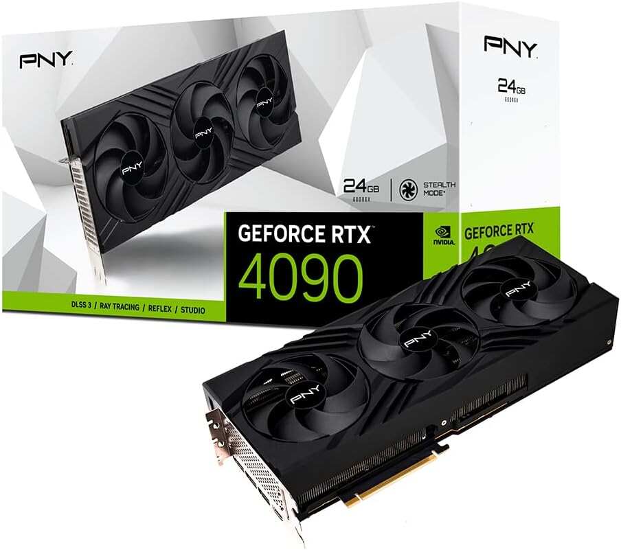 PNY GeForce RTX™ 4090 24GB XLR8 Gaming VERTO™ EPIC-X RGB™ OC Triple Fan Graphics Card DLSS 3 (ARGB, 384-bit, PCIe 4.0, GDDR6X, Supports 4k, Anti-Sag bracket, HDMI/DisplayPort)